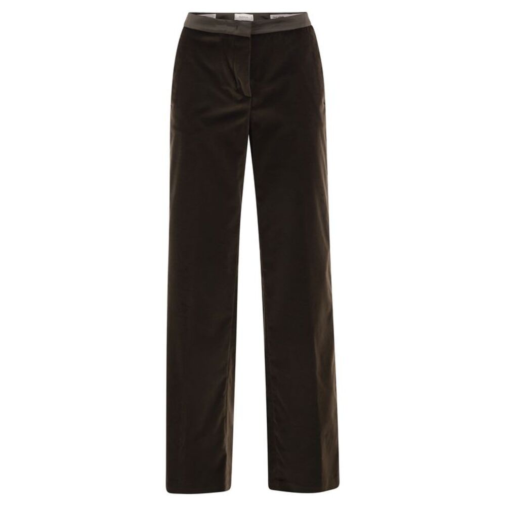Peserico Women Straight-Leg Stretch Velvet Trousers